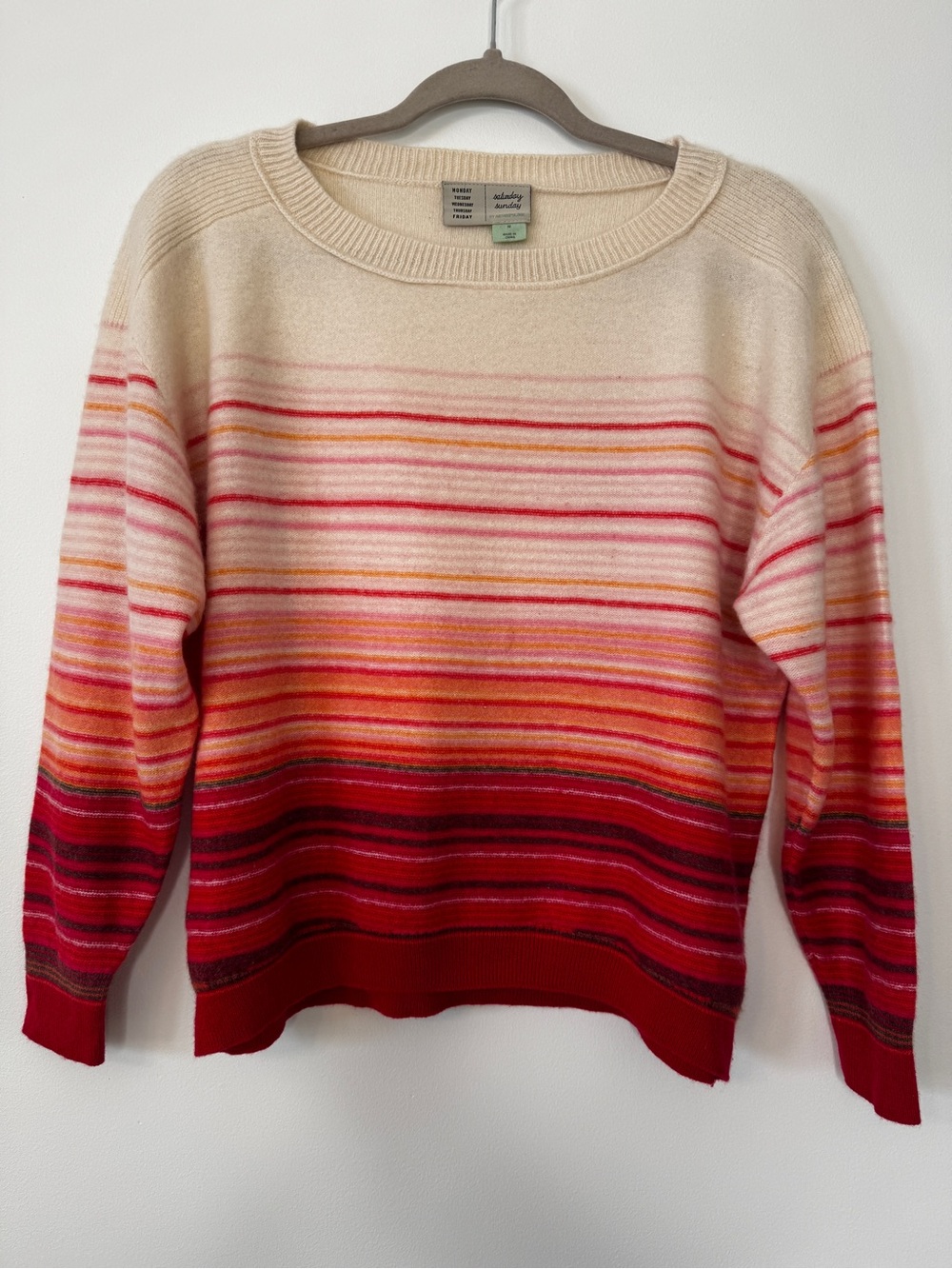 Anthropologie Saturday Sunday Emmeline Sweater 100% Cashmere Crew Neck Sz M - Picture 2 of 16